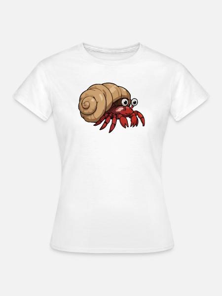 Cartoon Krabbe mit Muschelschale - Frauen T-Shirt - Weiß