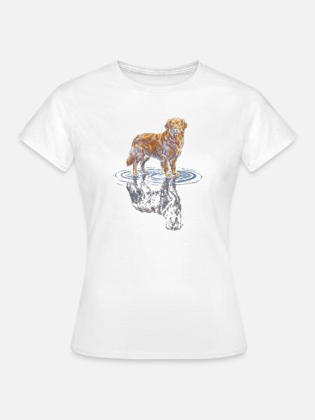Goldener Retriever Wasserreflex - Frauen T-Shirt - Weiß