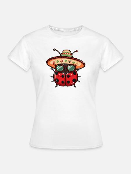 Marienkäfer Sombrero - Frauen T-Shirt - Weiß