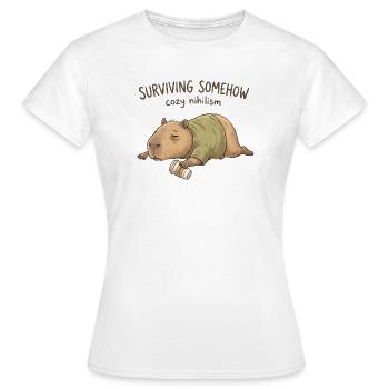 Kuscheliger Nihilismus Capybara - Frauen T-Shirt - Weiß - Vorne - AI Model Female 172 dark (172cm)