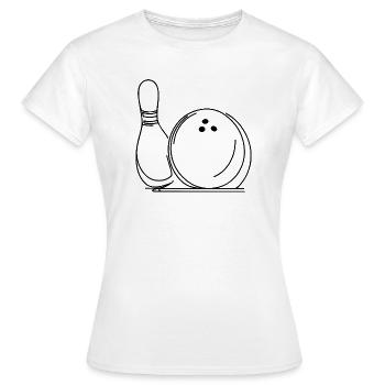 Bowlingkugel und Pin - Frauen T-Shirt - Weiß - Vorne - AI Model Female 172 dark (172cm)