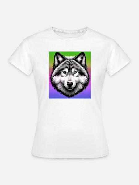 Wolf - Frauen T-Shirt - Weiß