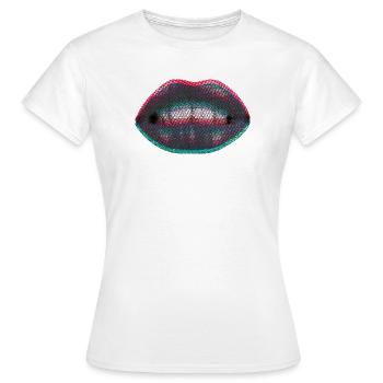 Gepunktete Neonlippen - Frauen T-Shirt - Weiß - Vorne - AI Model Female 172 dark (172cm)