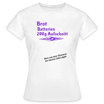 Tattoo falscher Zettel - Frauen T-Shirt - Weiß - Vorne - AI Model Female 172 dark (172cm)