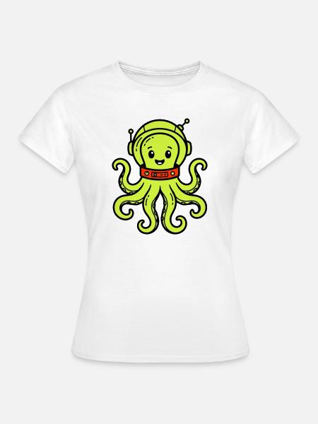 Niedlicher Alien - Frauen T-Shirt - Weiß