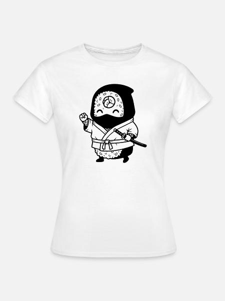 Sushi Samurai Kawaii - Frauen T-Shirt - Weiß