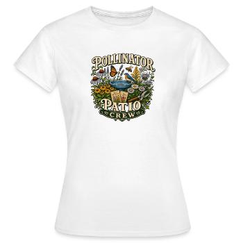 Pollinator Patio Crew Wildblumen Garten - Frauen T-Shirt - Weiß - Vorne - AI Model Female 172 dark (172cm)