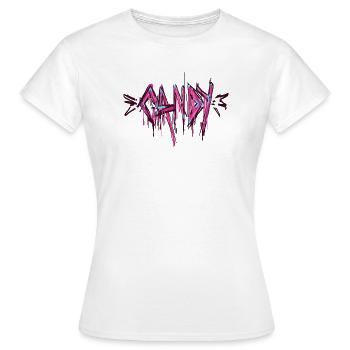 Inscription sur les Bonbons - T-shirt Femme - blanc - Devant - AI Model Female 172 dark (172cm)