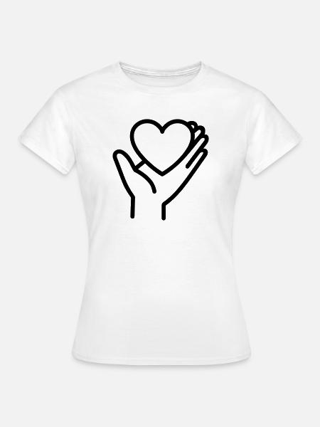 Hand Herz - Frauen T-Shirt - Weiß