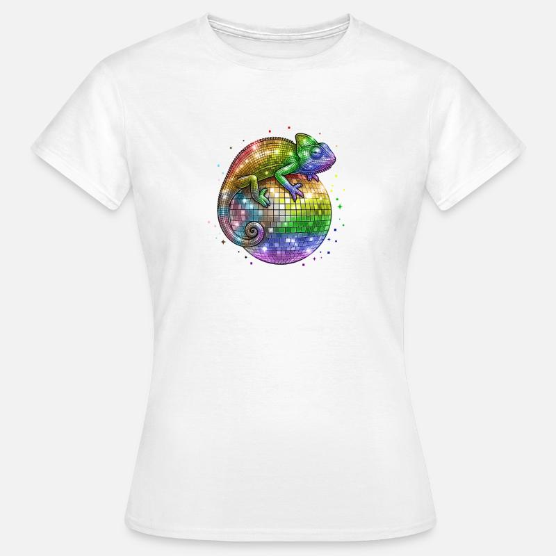Chameleon on Globo Disco Progress Flag LGBT - Women's T-Shirt - white