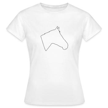 Tête de cheval - T-shirt Femme - blanc - Devant - AI Model Female 172 dark (172cm)