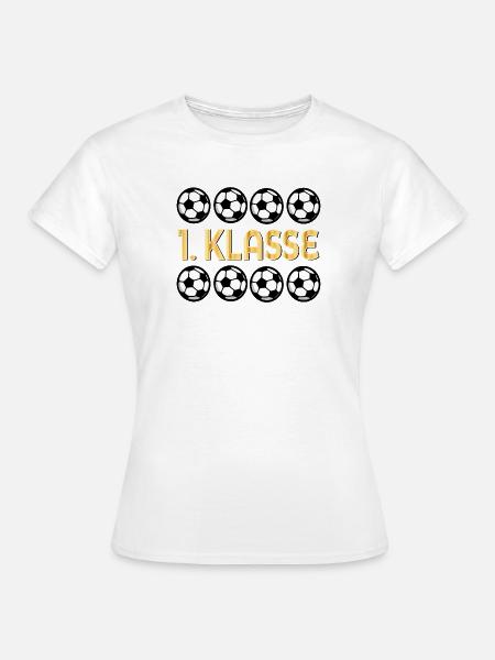Schulkind 1. Klasse - Fußball Grundschule - Frauen T-Shirt - Weiß