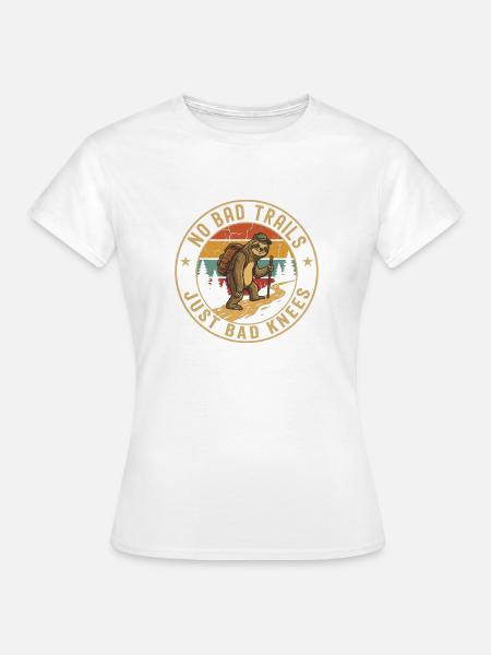 No Bad Trails Sloth Hiking Tee - Frauen T-Shirt - Weiß