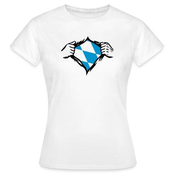 Bavière Drapeau bavarois - T-shirt Femme - blanc - Devant - AI Model Female 172 dark (172cm)