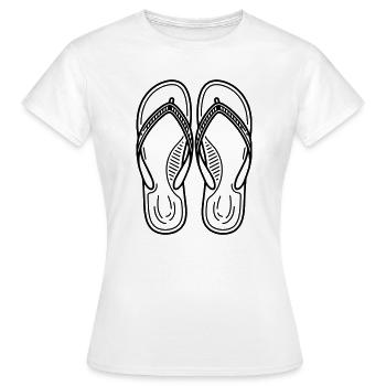Tongs d’été - T-shirt Femme - blanc - Devant - AI Model Female 172 dark (172cm)