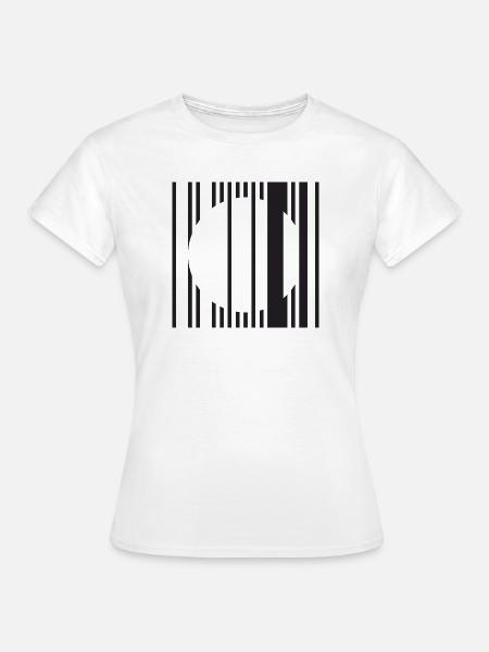 Barred Circle Minimalismus - Frauen T-Shirt - Weiß