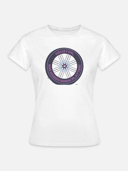 Houston Fahrradreifen Plattenwitz - Frauen T-Shirt - Weiß