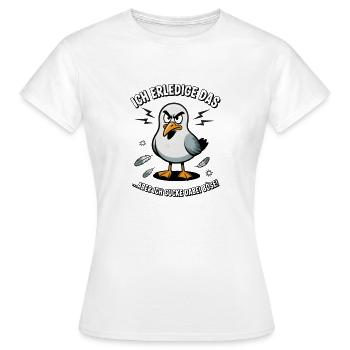 Möwe Seevogel Nen scheiss muss ich - Frauen T-Shirt - Weiß - Vorne - AI Model Female 172 dark (172cm)