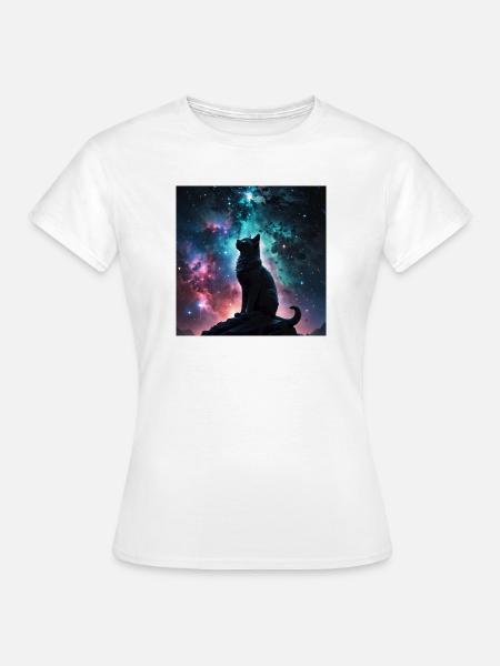 kosmische Katze - Frauen T-Shirt - Weiß