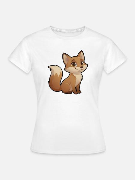 Warmer Cartoon-Fuchs - Frauen T-Shirt - Weiß