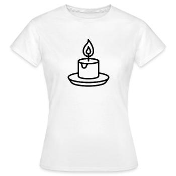 candle - Women's T-Shirt - white - Front - AI Model Female 172 dark (172cm)