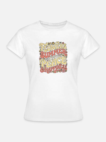Retro Summer Flower - Frauen T-Shirt - Weiß