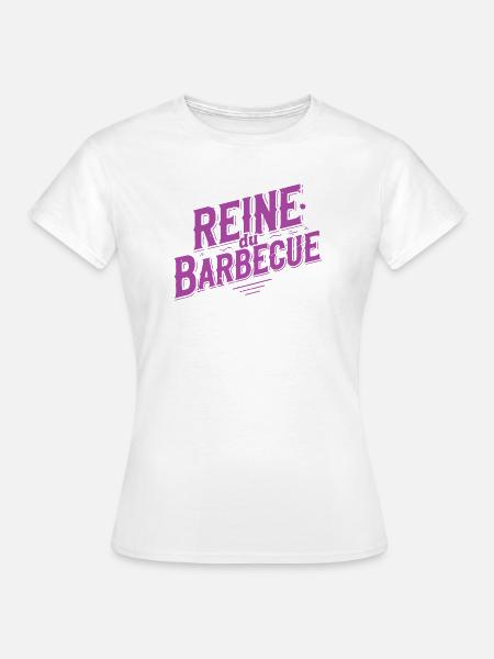 Retro Barbecue Queen Lila - Frauen T-Shirt - Weiß