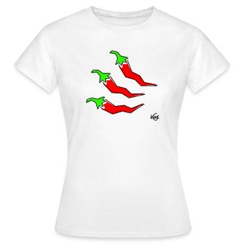 trois pepperonis - T-shirt Femme - blanc - Devant - AI Model Female 172 dark (172cm)
