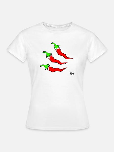 drei Pepperonis - Frauen T-Shirt - Weiß