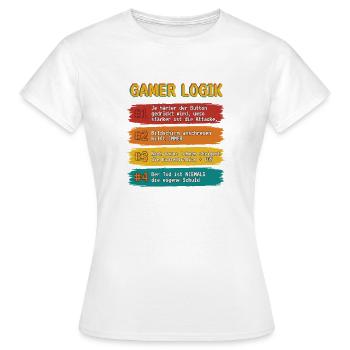 Gamer Logik Spruchband - Frauen T-Shirt - Weiß - Vorne - AI Model Female 172 dark (172cm)