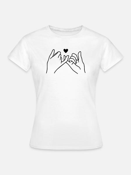 Pinky Promise Beste Freundinnen - Frauen T-Shirt - Weiß