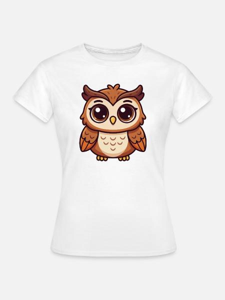 Verspielte Eule - Frauen T-Shirt - Weiß