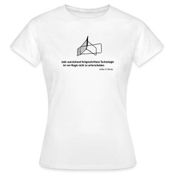 Technologie Wäscheständer - Frauen T-Shirt - Weiß - Vorne - AI Model Female 172 dark (172cm)