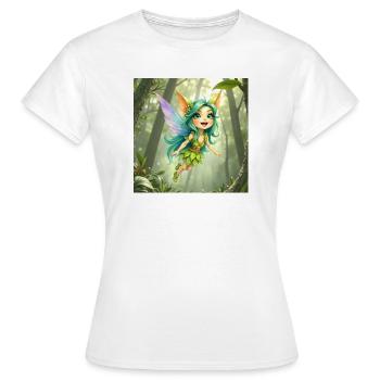 Fée de la Forêt d’Émeraude - T-shirt Femme - blanc - Devant - AI Model Female 172 dark (172cm)