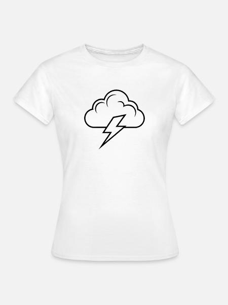 Wolke und Blitz - Frauen T-Shirt - Weiß