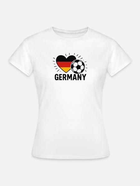 Deutschland Herz Ball - Frauen T-Shirt - Weiß