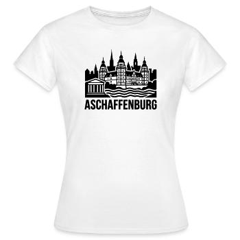 Aschaffenburg Silhouette Wahrzeichen - Frauen T-Shirt - Weiß - Vorne - AI Model Female 172 dark (172cm)