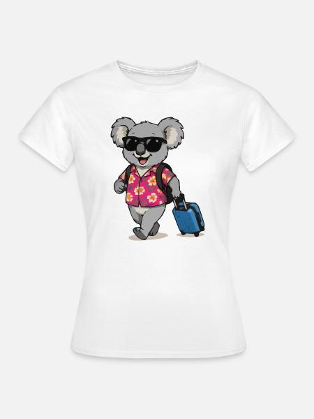 Koala Reisender im Hawaii-Look - Frauen T-Shirt - Weiß