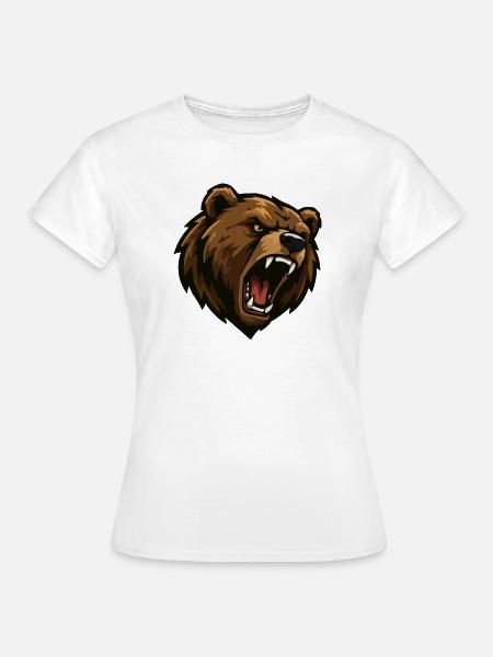Braunbär Cartoon - Frauen T-Shirt - Weiß