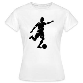 Joueur de football Silhouette Attaquant de football - T-shirt Femme - blanc - Devant - AI Model Female 172 dark (172cm)