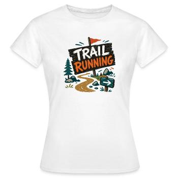 Course sur sentier - T-shirt Femme - blanc - Devant - AI Model Female 172 dark (172cm)