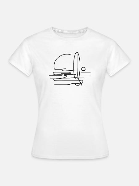 Surfen Skizze - Frauen T-Shirt - Weiß