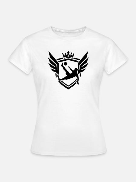 Fussballer Fallrückzieher Wappen - Frauen T-Shirt - Weiß
