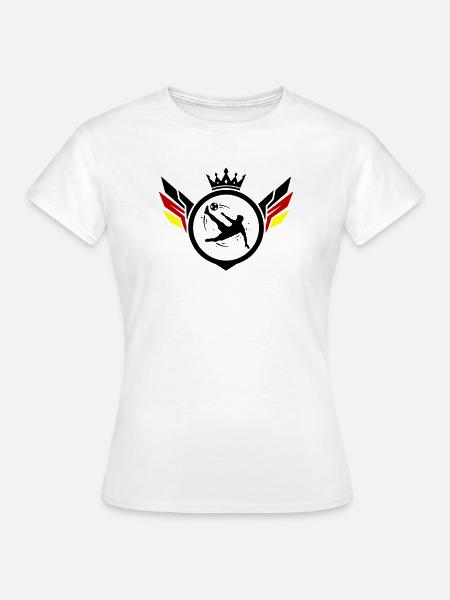 Fussballer Fallrückzieher Deutschland - Frauen T-Shirt - Weiß