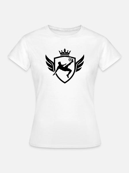 Fussballer Fallrückzieher Wappen - Frauen T-Shirt - Weiß