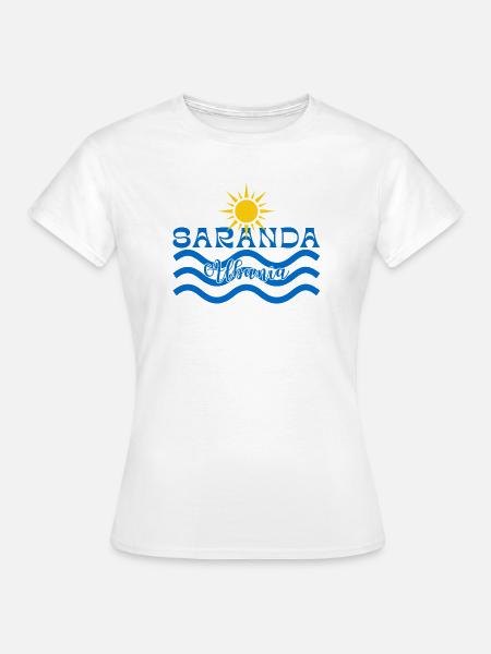 Saranda Albanien Sonnenwellen - Frauen T-Shirt - Weiß
