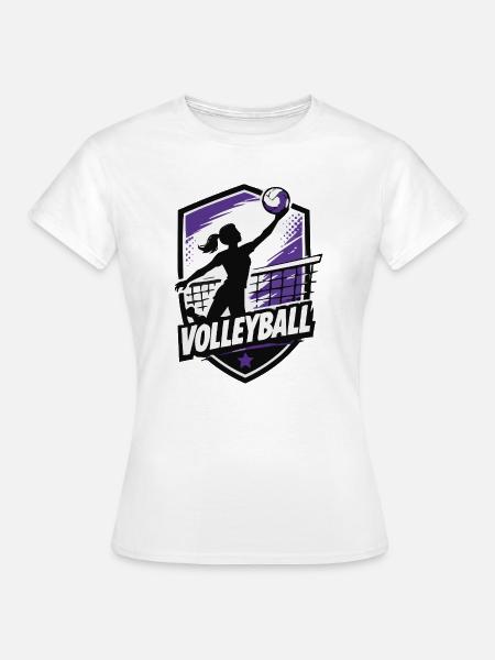 Volleyball Silhouette Violett - Frauen T-Shirt - Weiß