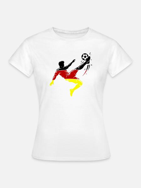 Fallrückzieher Deutschland Fussball - Frauen T-Shirt - Weiß