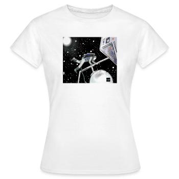 Explorateur spatial en orbite - T-shirt Femme - blanc - Devant - AI Model Female 172 dark (172cm)