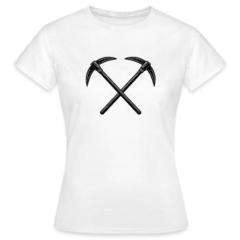 Pioches croisées - T-shirt Femme - blanc - Devant - AI Model Female 172 dark (172cm)